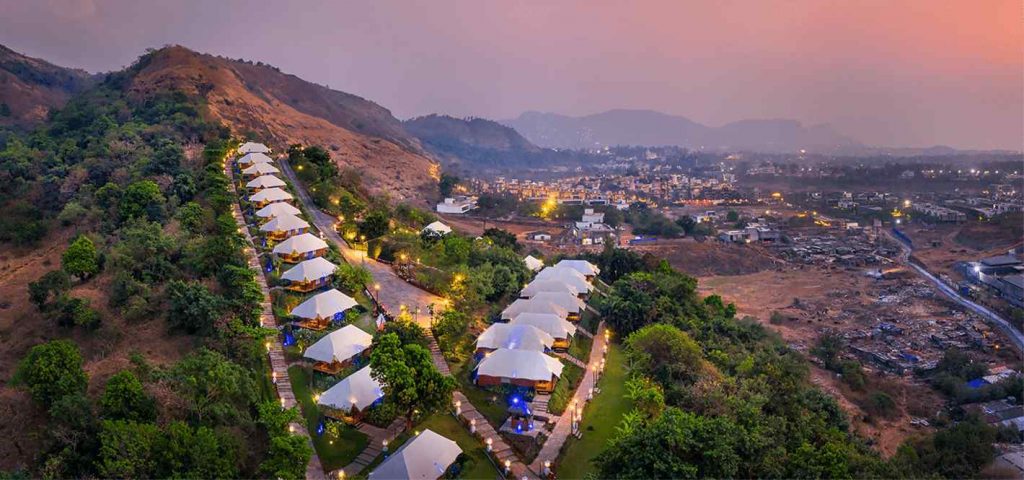 Della Resorts destination wedding place in Lonavla, Maharashtra drone view