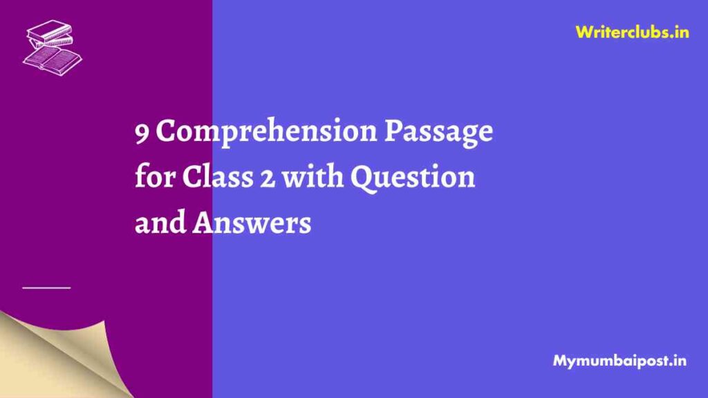Comprehension Passage for Class 2 thumbnail