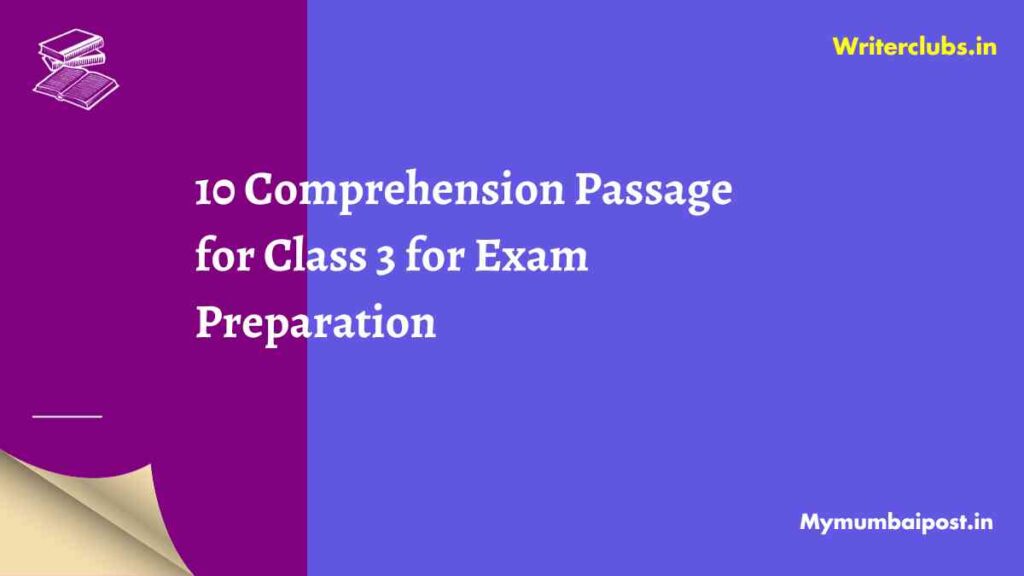 Comprehension Passage for Class 3
