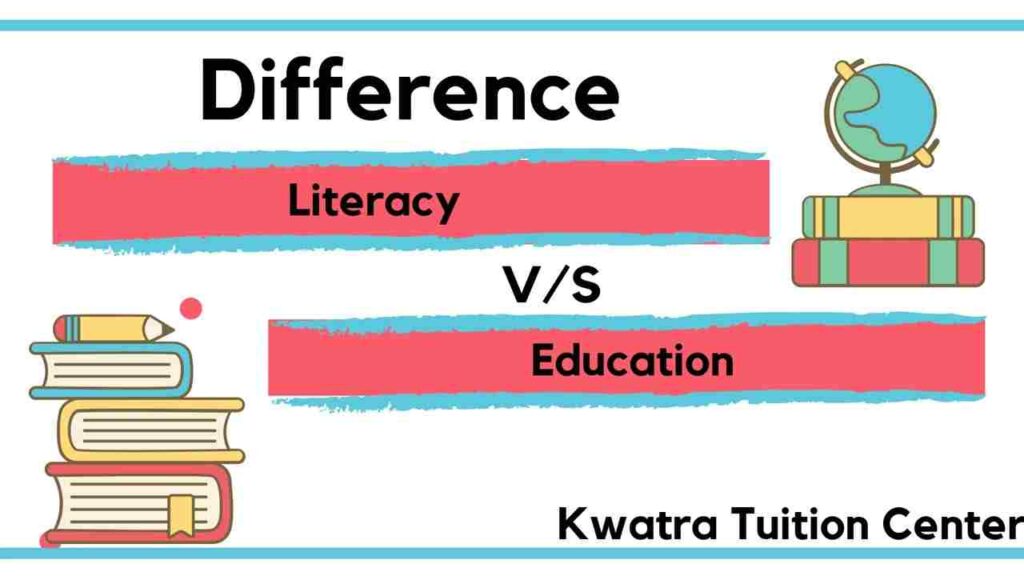Difference between education and literacy poster