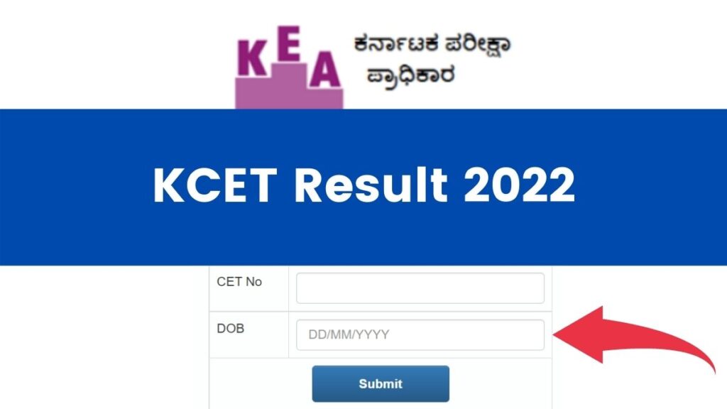 KCET official result page