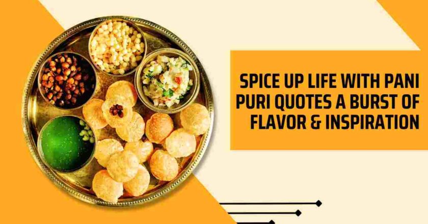 Spice up Life with Pani Puri quotes a burst of flavor & Inspiration