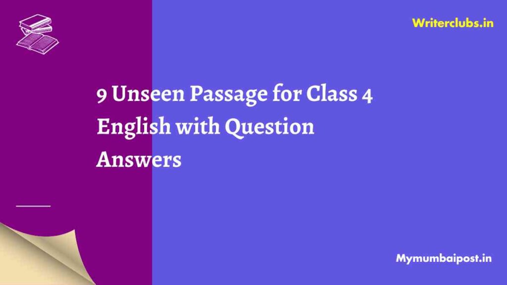 Unseen Passage for Class 4 thumbnail